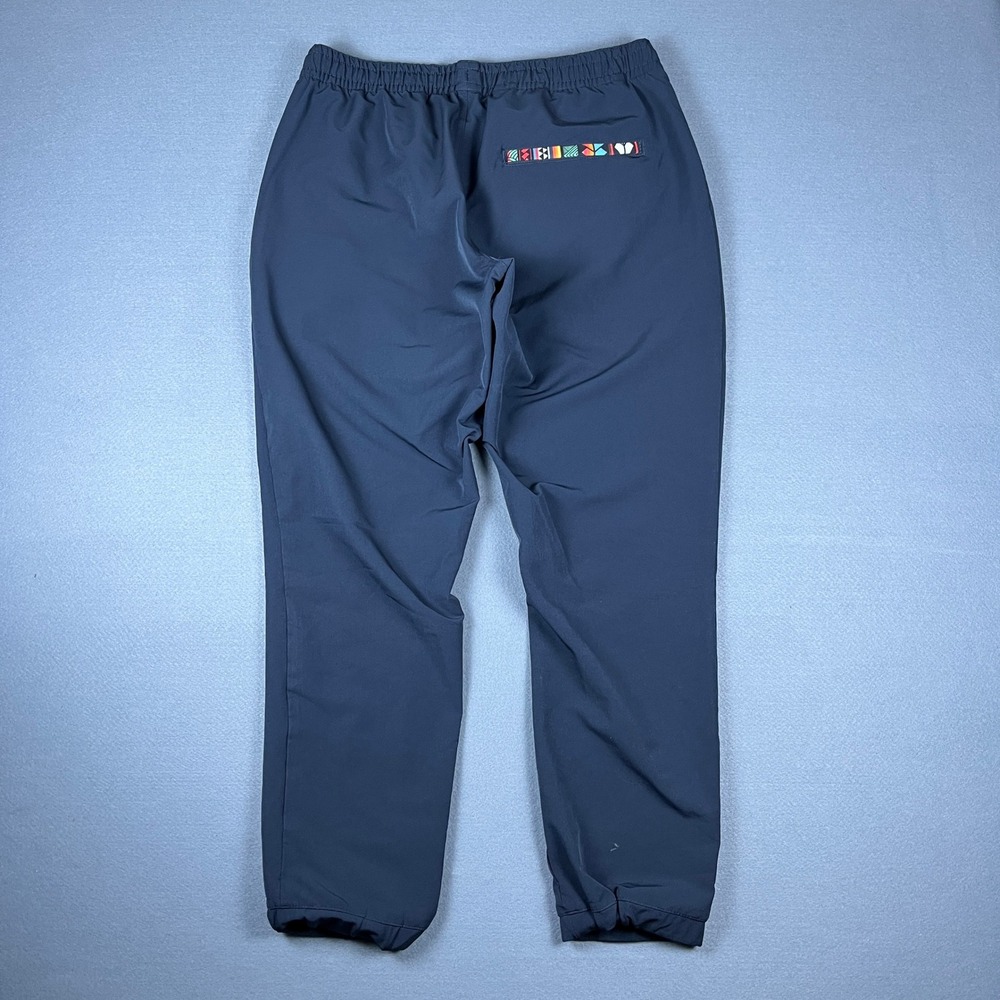 Wowie Mens Navy Blue Joggers Stretch Active Pants Geometric Pocket Size L - Picture 7 of 11